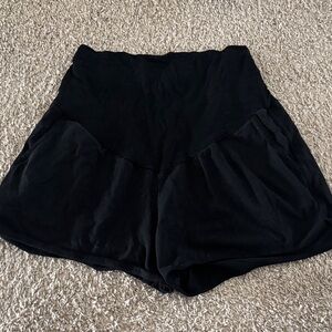 Women's maternity  High-Waist Black Lounge Shorts